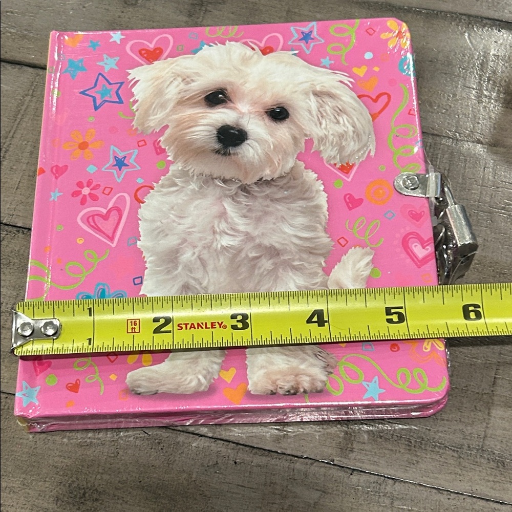 Puppy Love Diary/Journal Book For Kids With Lock And Keys Hardcover Bichon Cover - Picture 6 of 6